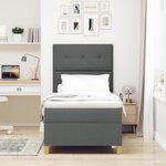 vidaXL Lit Box Spring avec Matelas & LED Gris Sombre 100x200 cm Tissu