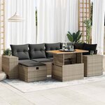 vidaXL Salon de jardin avec coussins 8 Pièces gris résine tressée acacia