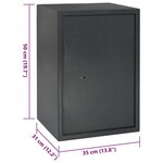vidaXL Coffre-fort Gris foncé RAL7016 31 x 35 x 50 cm Acier