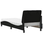 vidaXL Lit avec matelas noir 90x190 cm tissu