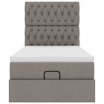 vidaXL Lit ottoman avec matelas taupe 100x200 cm tissu