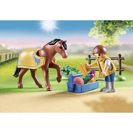 Playmobil - 70523 - cavalier avec poney brun - La Poste