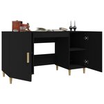 vidaXL Bureau Noir 140x50x75 cm Bois d'ingénierie