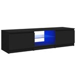 vidaXL Meuble TV avec lumières LED noir 140x40x36 cm