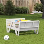vidaXL Table de pique-nique pour enfants blanc bois massif de pin