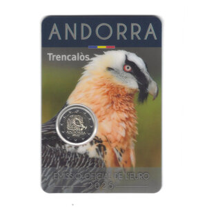 2 euros commémorative Andorre 2025 BU - Le gypaète barbu.