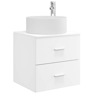 vidaXL Vanité de lavabo mural Blanc 49 5 x 44 5 x 65 5 cm