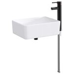 vidaXL Lavabo de salle de bain avec robinet et évacuation Noir Mat