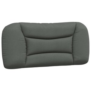 vidaXL Coussin de tête de lit Hvar gris foncé 90 cm tissu