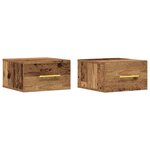 vidaXL Cabinet de chevet 2 Pièces Bois ancien 35 x 35 x 20 cm