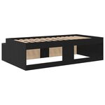 vidaXL Cadre de lit avec rangement Chêne noir 100 x 200 cm
