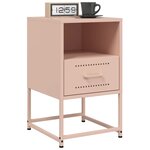 vidaXL Tables de chevet 2 Pièces rose 36x39x60 5 cm acier