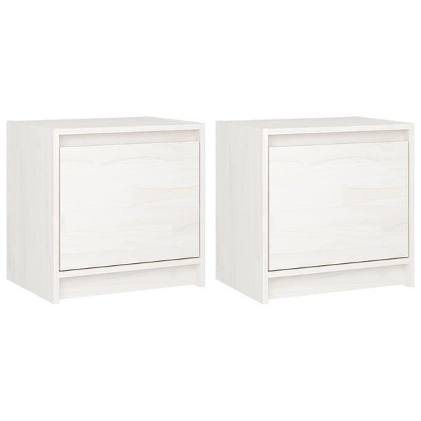 vidaXL Tables de chevet 2 Pièces Blanc 40x30 5x40 cm Bois de pin massif