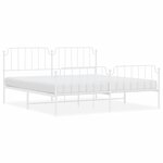 vidaXL Cadre de lit métal sans matelas et pied de lit blanc 200x200 cm