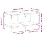 vidaXL Table basse avec dessus en verre transparent 78 5x40x40cm acier