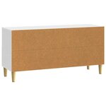vidaXL Meuble TV 102 x 34 5 x 50 cm Blanc brillant Bois d'ingénierie