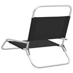 vidaXL Chaises de plage pliables lot de 2 Noir Tissu