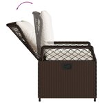 vidaXL Ensemble à manger de jardin 3 Pièces et coussins marron poly rotin