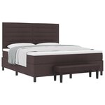 vidaXL Lit coffre avec matelas et banc marron foncé 180x200 cm tissu