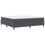 vidaXL Lit box spring avec matelas gris foncé  200 x 200 cm  en tissu à côtes.
