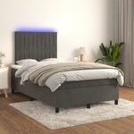 vidaXL Sommier à lattes de lit avec matelas LED gris foncé 120x190 cm