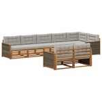 vidaXL Ensemble de canapés d'extérieur 8 pc Naturel et gris clair