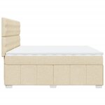vidaXL Sommier à lattes de lit avec matelas Crème 200x200 cm Tissu