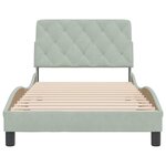 vidaXL Cadre de lit sans matelas gris clair 100x200 cm velours