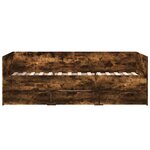 vidaXL Lit de jour avec tiroirs sans matelas chêne fumé 90x190 cm