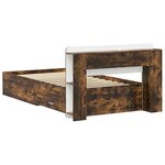 vidaXL Cadre de lit avec rangement Chêne fumé 90 x 190 cm