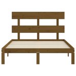 vidaXL Cadre de lit avec tête de lit marron miel bois massif