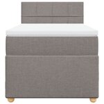 vidaXL Sommier à lattes de lit avec matelas Taupe 90x200 cm Tissu