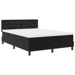 Lit tapissier vidaXL avec matelas Noir 160x200 cm Velours