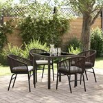 vidaXL Ensemble de salle à manger pour jardin 5 Pièces Marron Poly rotin