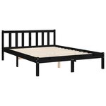 vidaXL Cadre de lit sans matelas noir bois de pin massif