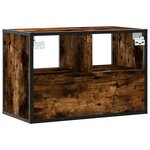 vidaXL Meuble TV chêne fumé 60x31x39 5 cm bois d'ingénierie et métal