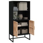 vidaXL Buffet haut noir 60x35x125 cm bois d'ingénierie