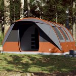 vidaXL Tente familiale tunnel 7 personnes gris et orange imperméable