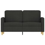 vidaXL Canapé à 2 places Noir 120 cm Tissu