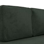 vidaXL Chaise longue avec coussins et traversin vert foncé velours