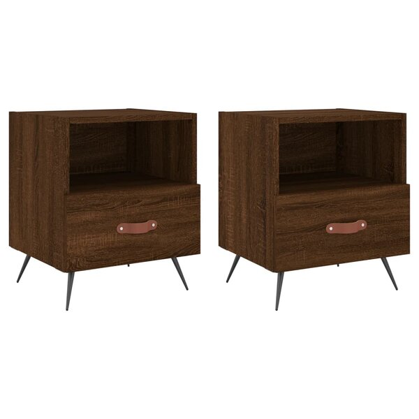 vidaXL Tables de chevet 2 Pièces chêne marron 40x35x47 5 cm