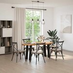 vidaXL Table à manger marron clair bois de chêne massif ovale