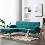 vidaXL Canapé en forme de L revêtement en tissu 186x136x79 cm vert