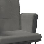 vidaXL Chaise berçante avec repose-pied Gris foncé Tissu