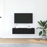 vidaXL Meuble TV Chêne noir 100 x 31 x 25.5 cm Bois d'ingénierie