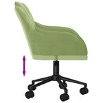 vidaXL Chaise pivotante de bureau Vert clair Velours