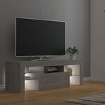 vidaXL Meuble TV avec lumières LED gris béton 120x35x40 cm