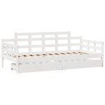 vidaXL Lit de jour et tiroirs sans matelas blanc 90x190 cm bois massif