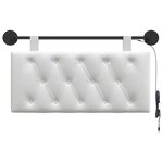 vidaXL Tête de lit suspendue Avec lumière LED Blanc Tissu