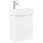 vidaXL Meuble de salle de bain avec robinet Blanc brillant